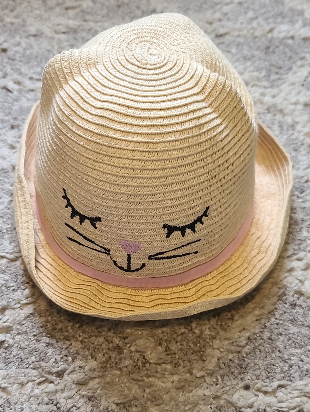 10 for $25 - George Girls 2-5T Brown Woven Cat Sun Hat